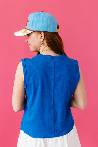 Bergen Knit Tank Top in Cobalt