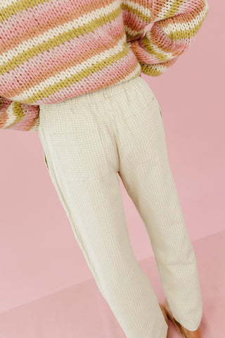 Thea Plaid Pants in Mint/Cream