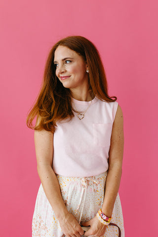 Bergen Knit Tank Top in Pink
