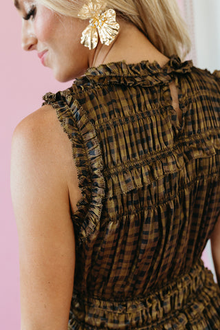 Kimber Plaid Ruffle Maxi Dress