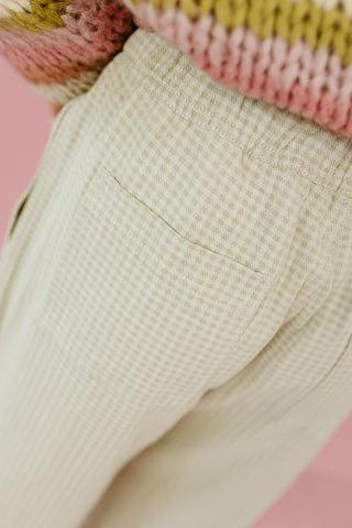 Thea Plaid Pants in Mint/Cream