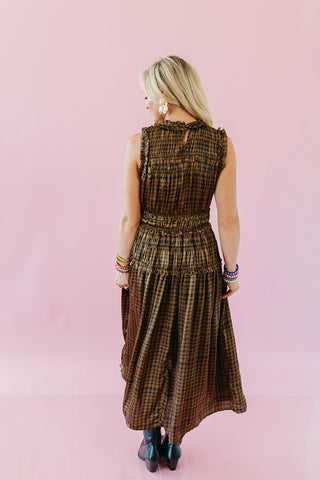 Kimber Plaid Ruffle Maxi Dress