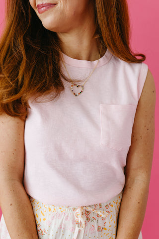 Bergen Knit Tank Top in Pink