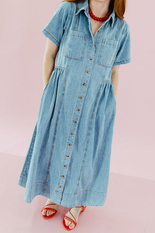 Scottie Denim Button Up Midi Dress