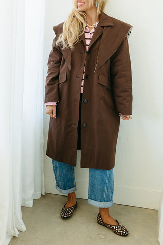 Colette Trench Coat with Polka Dot Contrast