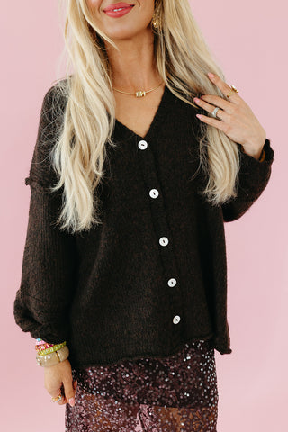 Helena Chunky Cardigan in Espresso