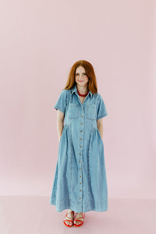 Scottie Denim Button Up Midi Dress