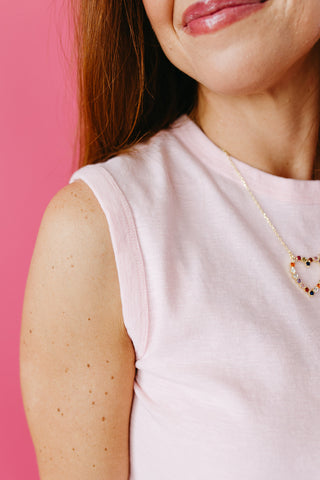 Bergen Knit Tank Top in Pink