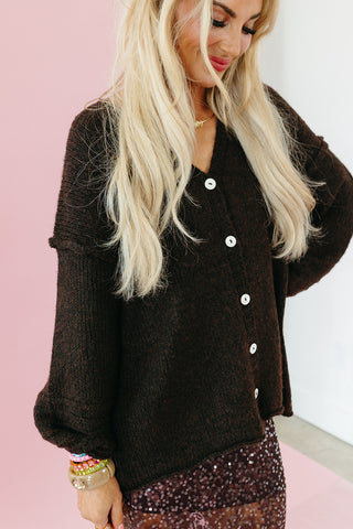 Helena Chunky Cardigan in Espresso
