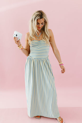 Kennadi Striped Tube Midi Dress