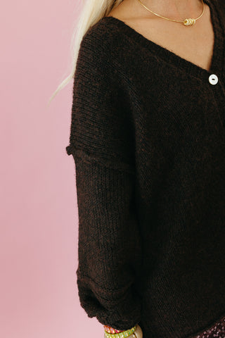 Helena Chunky Cardigan in Espresso