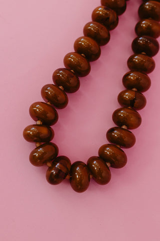 Sugar Beads Necklace/Bracelet Set in Brown
