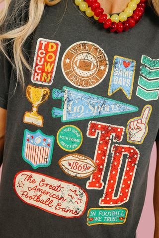 Football Varsity Patches Graphic Tee