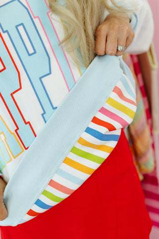 Happiest Stripe Reversible Mock Neck