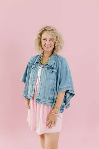 Jameson Stripe Romper in Pink