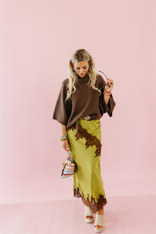 Kyra Lace Maxi Skirt in Green