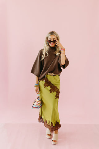 Kyra Lace Maxi Skirt in Green
