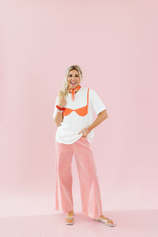 Manon Stripe Pants in Red/White
