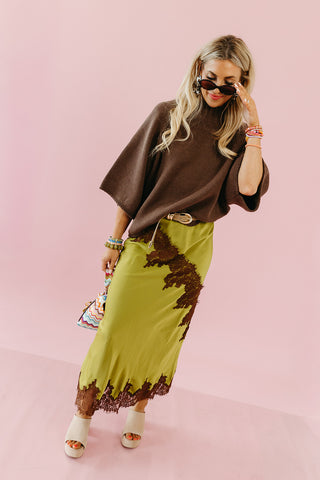 Kyra Lace Maxi Skirt in Green