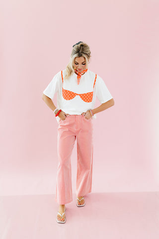 Manon Stripe Pants in Red/White