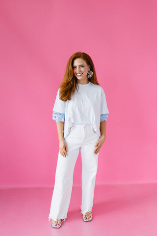 Mel Mix Media Long Sleeve Top