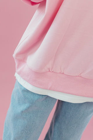 Marisol Layered Sweatshirt in Ballet Pink
