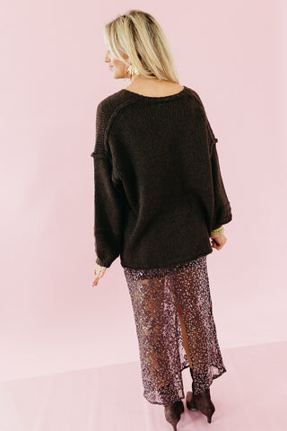 Helena Chunky Cardigan in Espresso