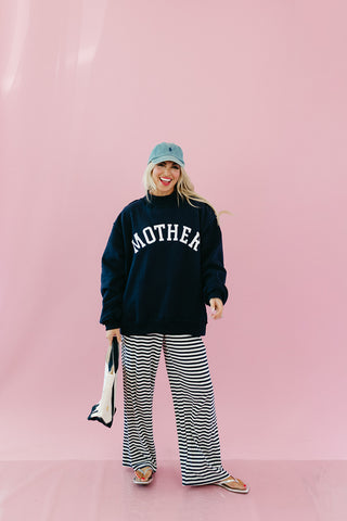 Mother Embroidered Mock Neck Sweatshirt