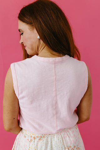 Bergen Knit Tank Top in Pink