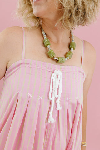 Jameson Stripe Romper in Pink