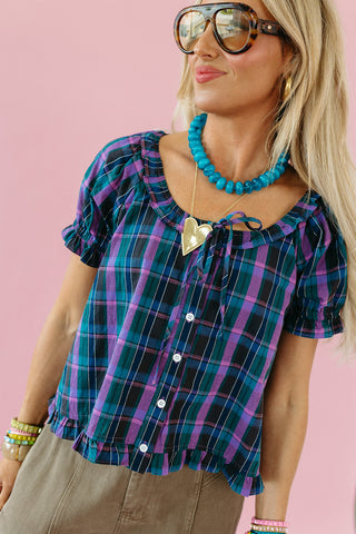 Cynthia Plaid Top