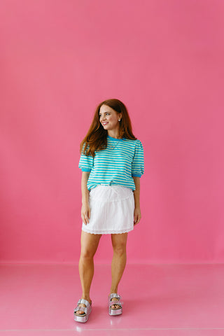 Briar Stripe Puff Sleeve Top