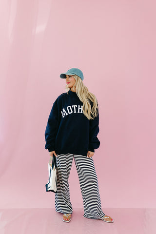 Mother Embroidered Mock Neck Sweatshirt