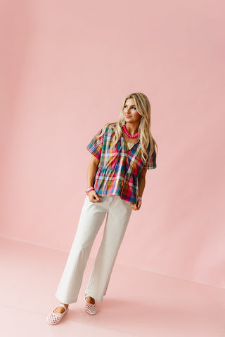 Hattie Plaid Top