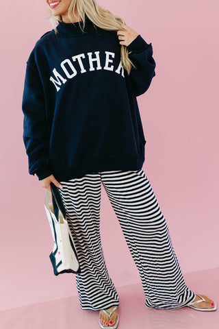 Mother Embroidered Mock Neck Sweatshirt