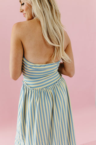 Kennadi Striped Tube Midi Dress