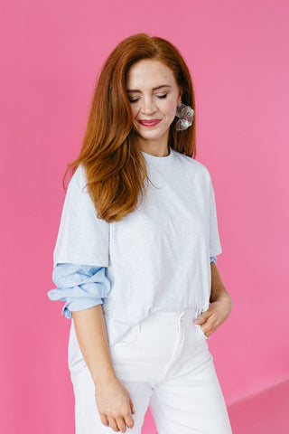 Mel Mix Media Long Sleeve Top