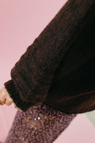Helena Chunky Cardigan in Espresso