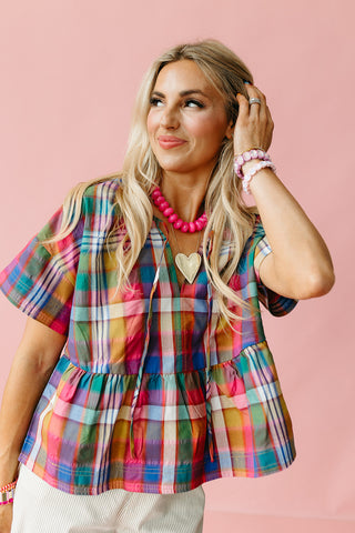 Hattie Plaid Top
