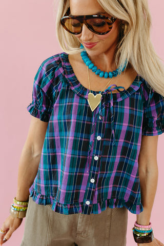 Cynthia Plaid Top