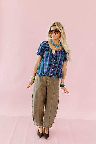 Cynthia Plaid Top