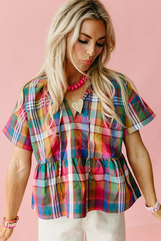 Hattie Plaid Top
