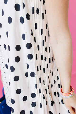 Hilly Polka Dot Mini Dress in Cream/Black