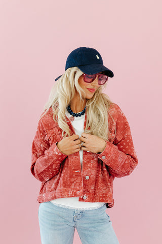 Brylie Paisley Printed Jacket in Red