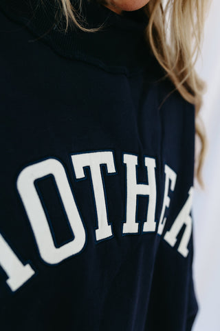 Mother Embroidered Mock Neck Sweatshirt