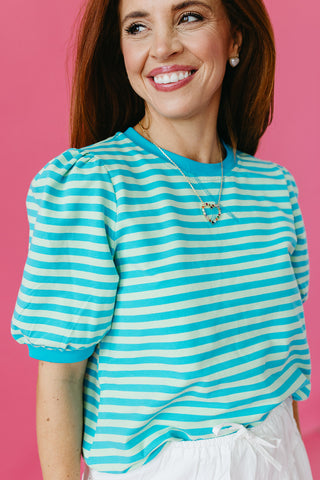 Briar Stripe Puff Sleeve Top