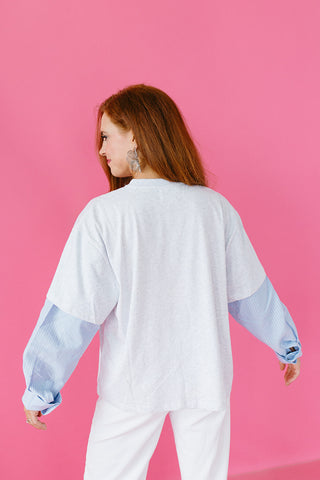 Mel Mix Media Long Sleeve Top