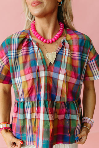 Hattie Plaid Top