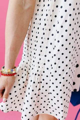 Hilly Polka Dot Mini Dress in Cream/Black