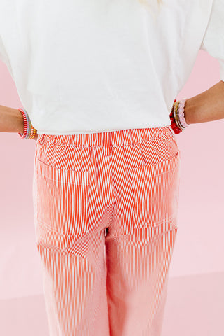 Manon Stripe Pants in Red/White